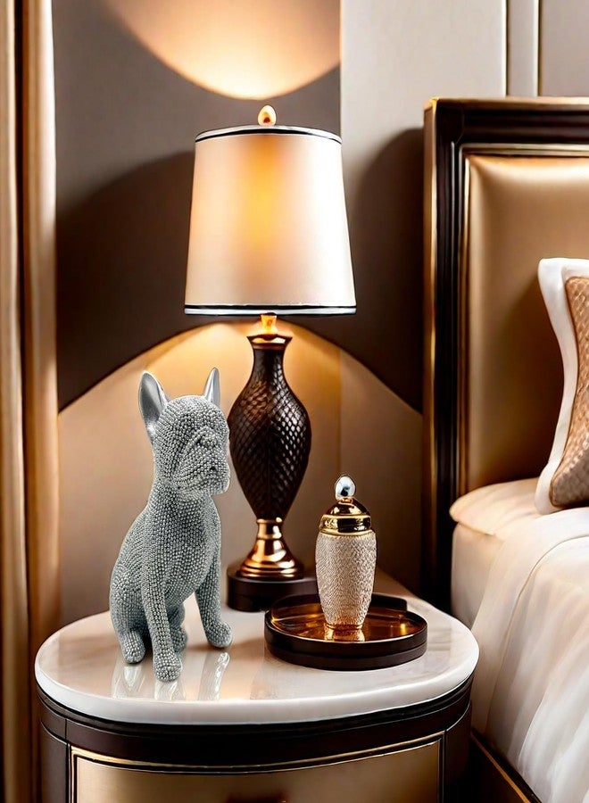 FUNSXBUG 6.5 Inch Resin French Bulldog Statue Dog Figurines Sculpture Collectibles Home Office Desktop Decor Outdoor Garden Display Decoration (Silver) - Image 5